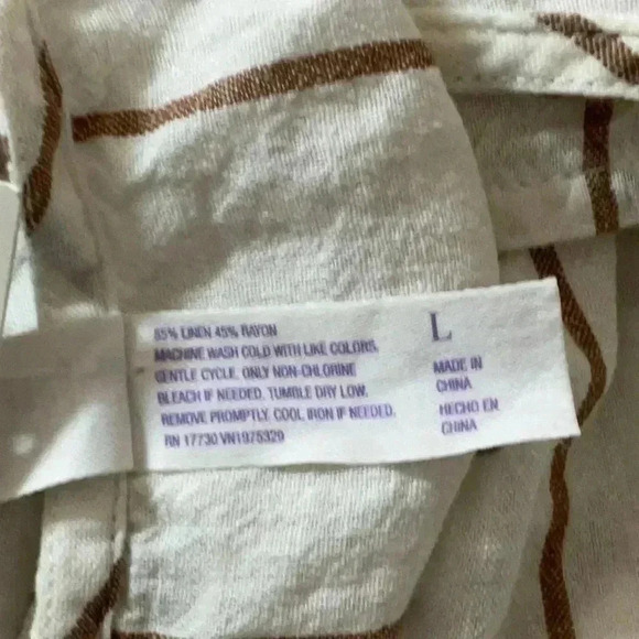 STARS ABOVE Striped Linen Blend Racerback Tank Top Size L - Picture 13 of 13